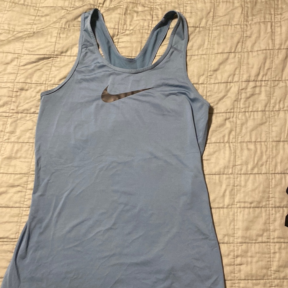Nike swoosh training tank top blue size medium